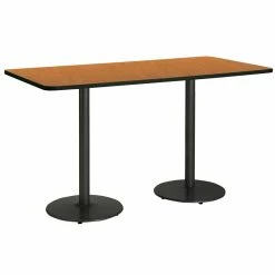 Best reviews of ✔️ KFI Furniture KFI Mode 36" X 96" Conference Table - Medium Oak - Black Base - Bistro Height 👏