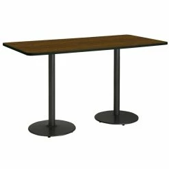 Best deal ✨ KFI Furniture KFI Mode 36" X 96" Conference Table - Walnut - Round Black Base - Bistro Height 🧨