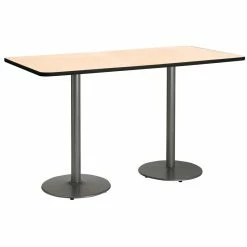Best Pirce ⭐ KFI Furniture KFI 36" X 72" Pedestal Table - Natural Top - Bistro Height ⭐