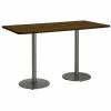 Wholesale 🛒 KFI Furniture KFI 36" X 72" Pedestal Table - Walnut Top - Bistro Height ⌛