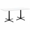 Cheapest 🧨 KFI Furniture KFI Mode 36" X 72" Conference Table - White - Round Black 36" Counter Height 😍
