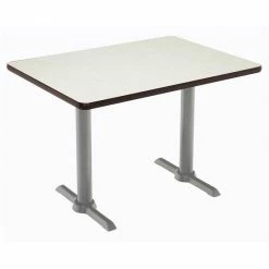 Promo 🧨 KFI Furniture KFI Mode 30" X 48" Conference Table - Linen - Silver T Base - Bistro Height 🎉