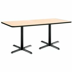 Best reviews of 😀 KFI Furniture KFI 36" X 72" Pedestal Table - Natural Top - Black X-Base 🌟