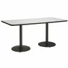 Hot Sale 👍 KFI Furniture KFI Mode 36" X 84" Conference Table - Linen - Round Black Base - Standard Height 🔔