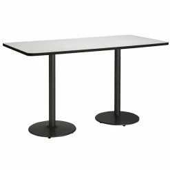 Brand new 🧨 KFI Furniture KFI Mode 36" X 84" Conference Table - Linen - Round Black Base - Bistro Height 💯