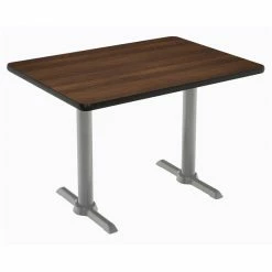 Hot Sale 💯 KFI Furniture KFI Mode 30" X 48" Conference Table - Walnut - Silver T Base - Bistro Height 🥰