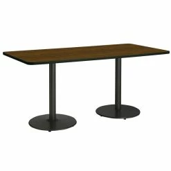 Outlet 🛒 KFI Furniture KFI Mode 36" X 84" Conference Table - Walnut - Black Base - Standard Height 🛒