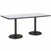 Best deal 🎉 KFI Furniture KFI Mode 36" X 96" Conference Table - Grey Top - Round Black Base. Bistro Height 🤩