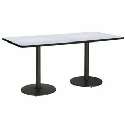 Best deal 🎉 KFI Furniture KFI Mode 36" X 96" Conference Table - Grey Top - Round Black Base. Bistro Height 🤩