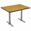 Budget 🌟 KFI Furniture KFI Mode 30" X 60" Conference Table - Medium Oak - Silver T Base - Bistro Height 🌟