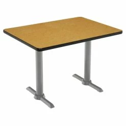 Budget 🌟 KFI Furniture KFI Mode 30" X 60" Conference Table - Medium Oak - Silver T Base - Bistro Height 🌟