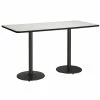 Hot Sale 🤩 KFI Furniture KFI Mode 36" X 96" Conference Table - Linen - Round Black Base - Bistro Height 🎁