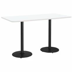 Best Sale 🎉 KFI Furniture KFI Mode 36" X 96" Conference Table - White - Round Black Base - Bistro Height 🔥