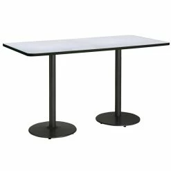 Best Sale ✨ KFI Furniture KFI Mode 36" X 96" Conference Table - Grey - Round Black Base - Bistro Height 🥰