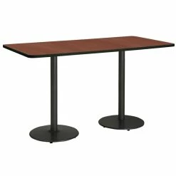 Cheap ⌛ KFI Furniture KFI Mode 36" X 96" Conference Table - Mahogany - Black Base - Bistro Height 🥰