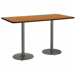 Cheap 😀 KFI Furniture KFI 30" X 72" Conference Table - Medium Oak Top - Bistro Height ⭐
