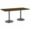 Budget 🔥 KFI Furniture KFI 30" X 72" Conference Table - Walnut Top - Round Silver Base 💯