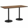 Cheapest 💯 KFI Furniture KFI Mode 42" X 72" Conference Table - Cherry - Round Black Base - Bistro Height 🤩