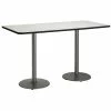 Best Sale 🔔 KFI Furniture KFI 36" X 72" Pedestal Table - Linen Top - Bistro Height 😀