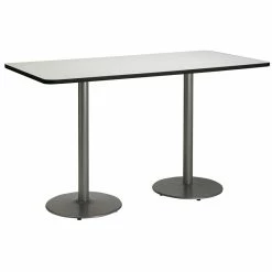 Best Sale 🔔 KFI Furniture KFI 36" X 72" Pedestal Table - Linen Top - Bistro Height 😀