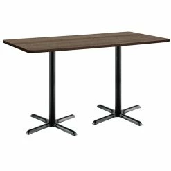 Wholesale ⌛ KFI Furniture KFI Mode 36" X 72" Conference Table - Teak - Black X Base - Bistro Height 🎉