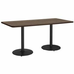 Outlet 😀 KFI Furniture KFI Mode 36" X 84" Conference Table - Teak - Round Black Base - Standard Height 🔔