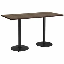 Coupon 🌟 KFI Furniture KFI Mode 36" X 84" Conference Table - Teak - Round Black Base - Bistro Height 😉