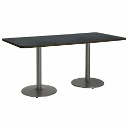 Budget ✨ KFI Furniture KFI 30" X 72" Conference Table - Graphite Top - Round Silver Base ⌛