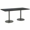 Top 10 🥰 KFI Furniture KFI 36" X 72" Pedestal Table - Graphite Top - Round Silver Base 🌟
