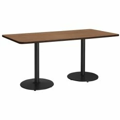 Best reviews of ❤️ KFI Furniture KFI Mode 42" X 72" Conference Table Cherry Round Black Base Standard Height 🛒