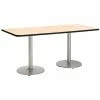 Cheap 😍 KFI Furniture KFI Mode 42" X 96" Conference Table With Natural Round Silver Base Bistro Height ✔️