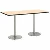 Budget 🌟 KFI Furniture KFI Mode 42" X 96" Conference Table Natural Round Silver Base Bistro Height 🥰