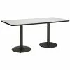 Brand new 🤩 KFI Furniture KFI Mode 42" X 72" Conference Table Linen Round Black Base Standard Height 😍