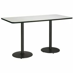 Budget ⌛ KFI Furniture KFI Mode 42" X 72" Conference Table Linen Round Black Base Bistro Height 👍