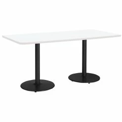 Buy 🔔 KFI Furniture KFI Mode 42" X 72" Conference Table White Round Black Base Standard Height 👏 -Guest Chairs Sales 2281502 1 L