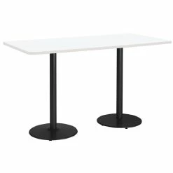 Best Pirce ⭐ KFI Furniture KFI Mode 42" X 72" Conference Table White Round Black Base Bistro Height 🎁 -Guest Chairs Sales 2281503 1 L