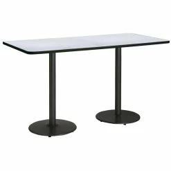 Best reviews of ❤️ KFI Furniture KFI Mode 42" X 72" Conference Table Grey Round Black Base Bistro Height 😀