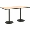 Promo ❤️ KFI Furniture KFI Mode 42" X 72" Conference Table Natural Round Black Base Bistro Height 🧨