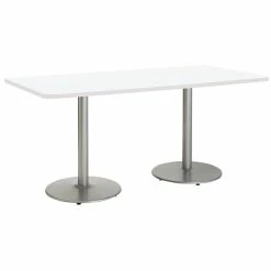 Cheapest 👍 KFI Furniture KFI Mode 42" X 72" Conference Table White Round Silver Base Standard Height 🔔 -Guest Chairs Sales 2281518 1 L