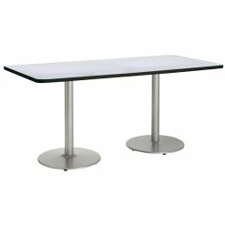 Brand new 👍 KFI Furniture KFI Mode 42" X 72" Conference Table Grey Round Silver Base Standard Height 🎉 -Guest Chairs Sales 2281520 1 L