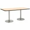 Outlet 🤩 KFI Furniture KFI Mode 42" X 72" Conference Table Natural Round Silver Base Standard Height 🎉