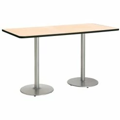 Cheap 🤩 KFI Furniture KFI Mode 42" X 72" Conference Table Natural Round Silver Base Bistro Height 🔥 -Guest Chairs Sales 2281527 1 L