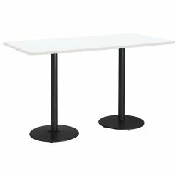 New 🥰 KFI Furniture KFI Mode 42" X 84" Conference Table White Round Black Base Bistro Height 👏 -Guest Chairs Sales 2281544 1 L