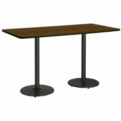 Deals 🎁 KFI Furniture KFI Mode 42" X 84" Conference Table Walnut Finish Round Black Base Bistro Height 🎉