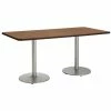 Hot Sale 🛒 KFI Furniture KFI Mode 42" X 84" Conference Table Cherry Round Silver Base Standard Height ✔️
