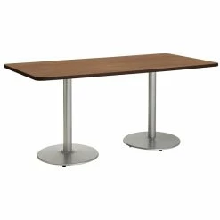 Hot Sale 🛒 KFI Furniture KFI Mode 42" X 84" Conference Table Cherry Round Silver Base Standard Height ✔️