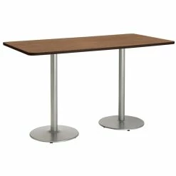 Coupon 🎁 KFI Furniture KFI Mode 42" X 84" Conference Table Cherry Round Silver Base Bistro Height ✔️