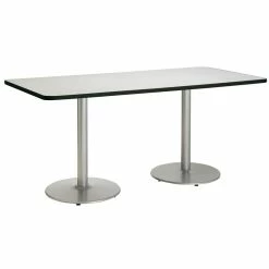 Brand new 🧨 KFI Furniture KFI Mode 42" X 84" Conference Table Linen Round Silver Base Standard Height ❤️ -Guest Chairs Sales 2281557 1 L