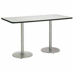 Wholesale 🧨 KFI Furniture KFI Mode 42" X 84" Conference Table Linen Round Silver Base Bistro Height 😍