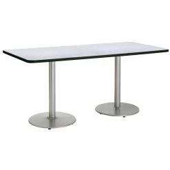 Promo ๐ KFI Furniture KFI Mode 42" X 84" Conference Table Grey Round Silver Base Standard Height ๐